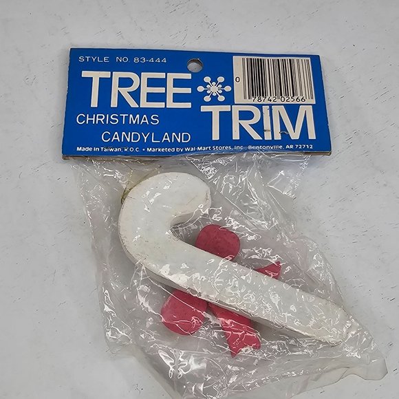 Vintage Tree Trim Christmas Candyland Ornament Candy Cane New Old Stock - Picture 5 of 8